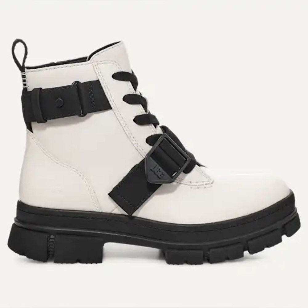 New UGG Ashton Lace Up In White Women’s Size 7 - Picture 2 of 14